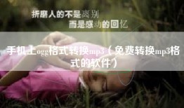 手机上ogg格式转换mp3（免费转换mp3格式的软件）