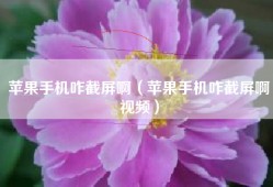 苹果手机咋截屏啊（苹果手机咋截屏啊视频）